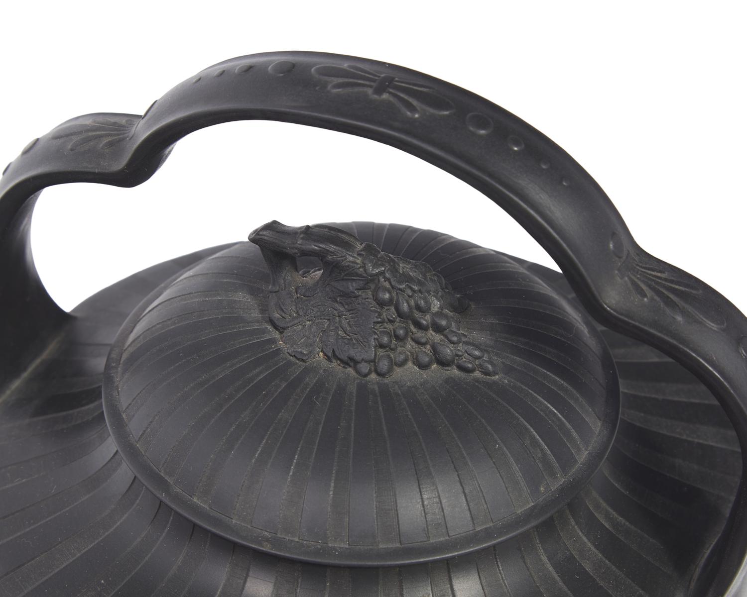 A Wedgwood Black Basalt Rum Kettle and Cover