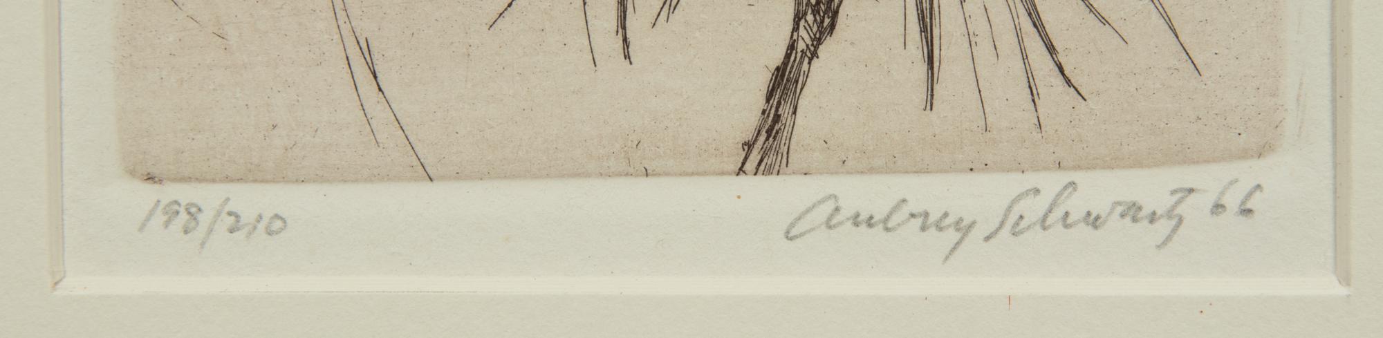 A group of three 20th Century prints (by Aubrey Schwartz and two signed illegibly)