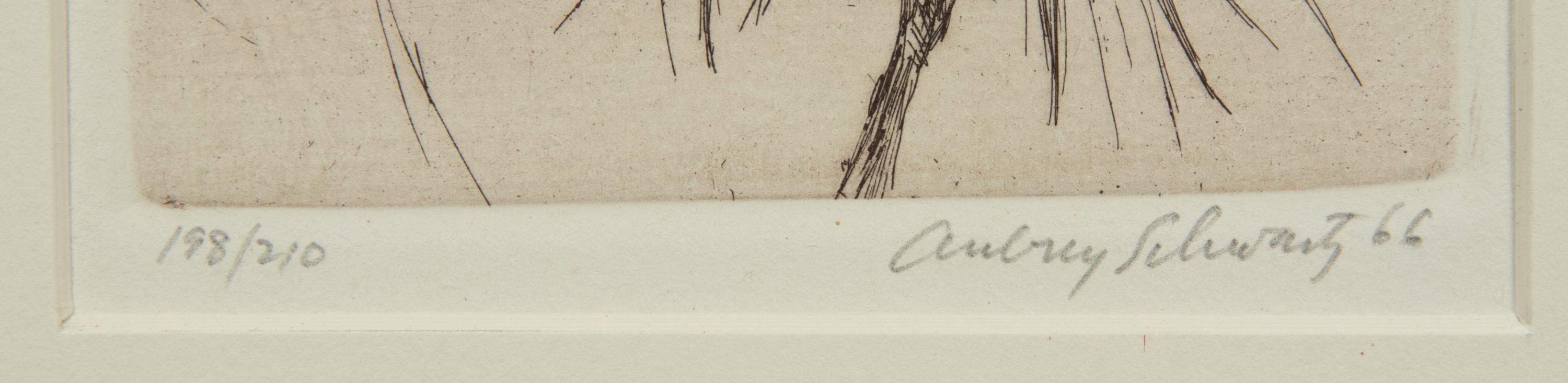 A group of three 20th Century prints (by Aubrey Schwartz and two signed illegibly)