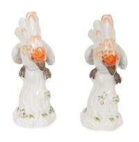 A Pair of Meissen Porcelain Cockatoos