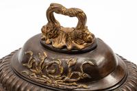 A Pair of Pompeiian Style Gilt and Patinated Bronze Covered Bowls