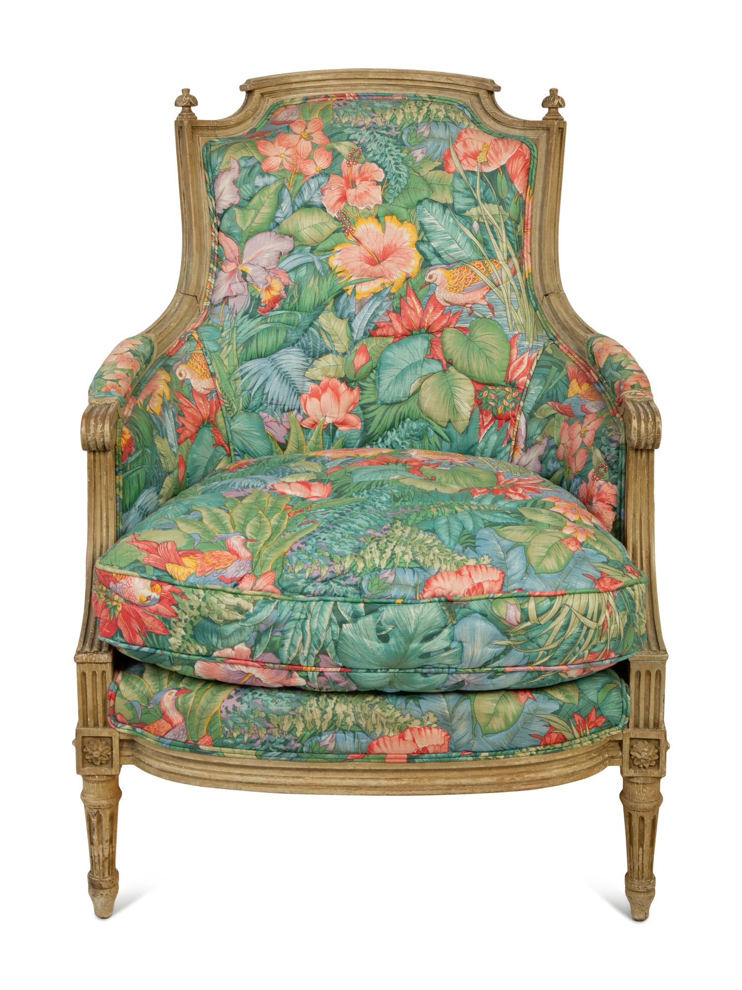 A Louis XVI Style Painted Bergere — LATE 19TH CENTURY