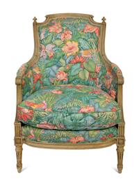 A Louis XVI Style Painted Bergere — LATE 19TH CENTURY