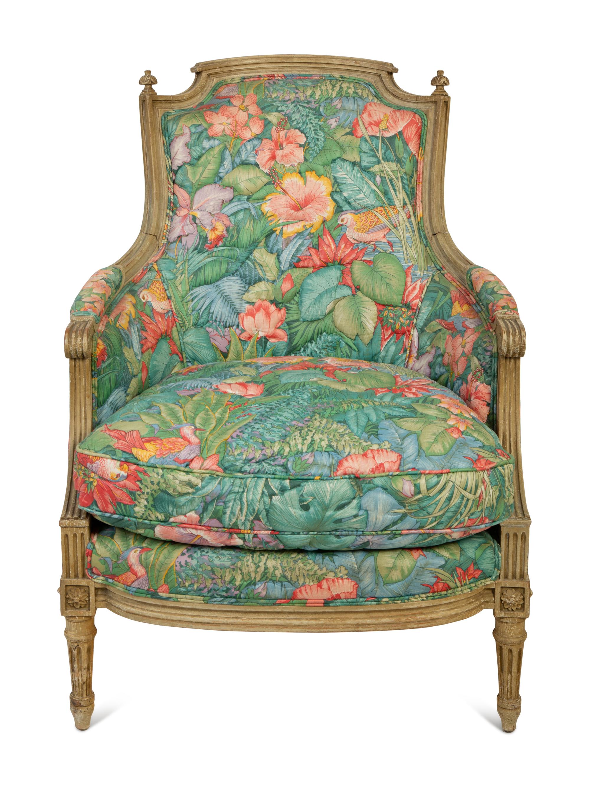 A Louis XVI Style Painted Bergere — LATE 19TH CENTURY