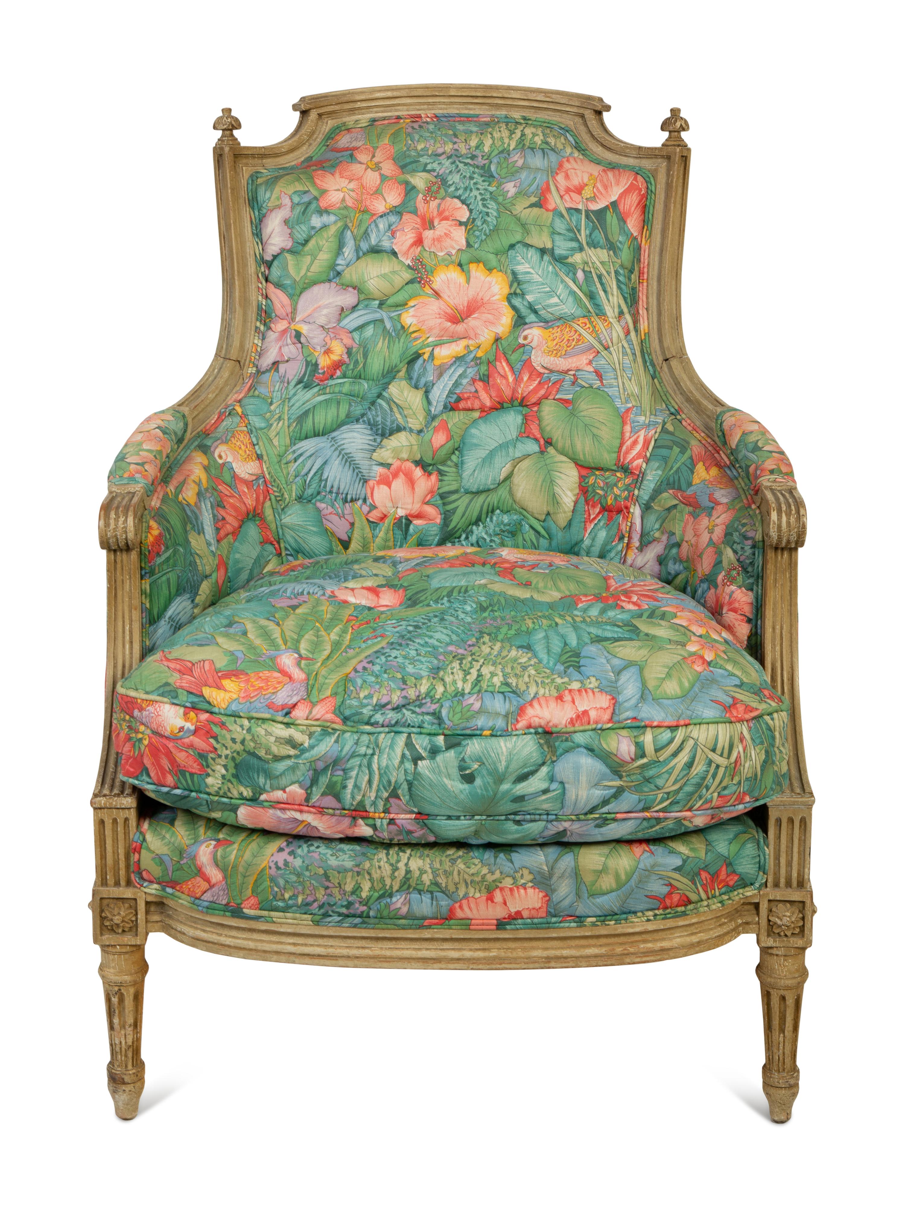 A Louis XVI Style Painted Bergere — LATE 19TH CENTURY