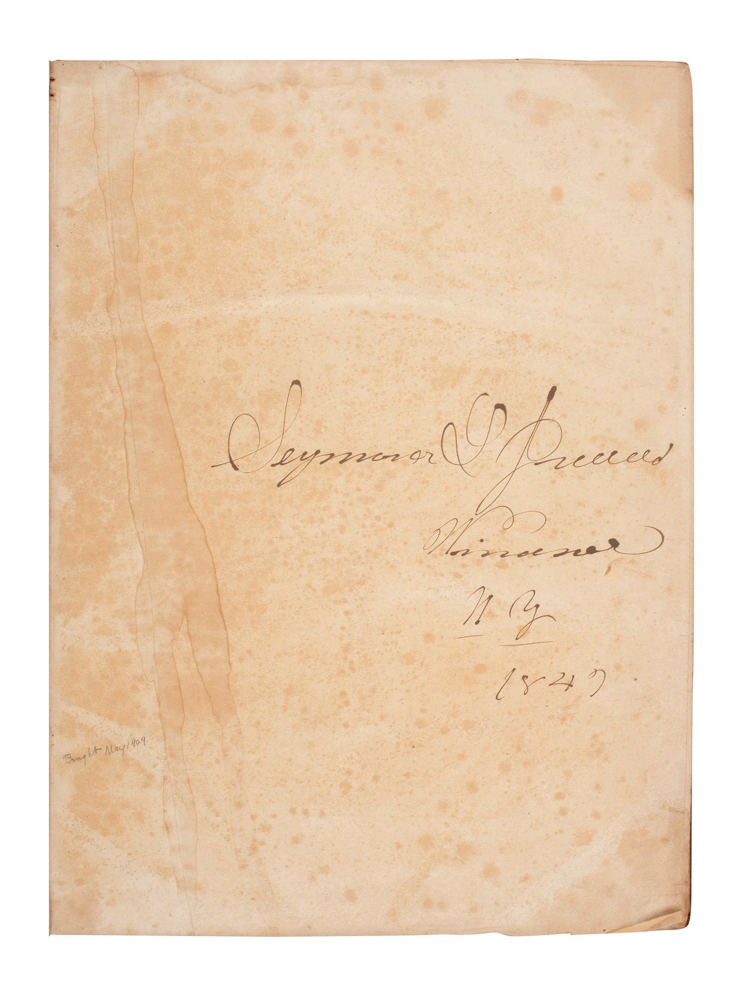 [MEXICAN-AMERICAN WAR]. New-York Weekly Tribune. 283 issues in 3 bound volumes (incomplete run). New York: Greeley & McElrath, 1844-1853. Identified to Seymour L. Judd, 89th New York Infantry, WIA & DOW Petersburg.
