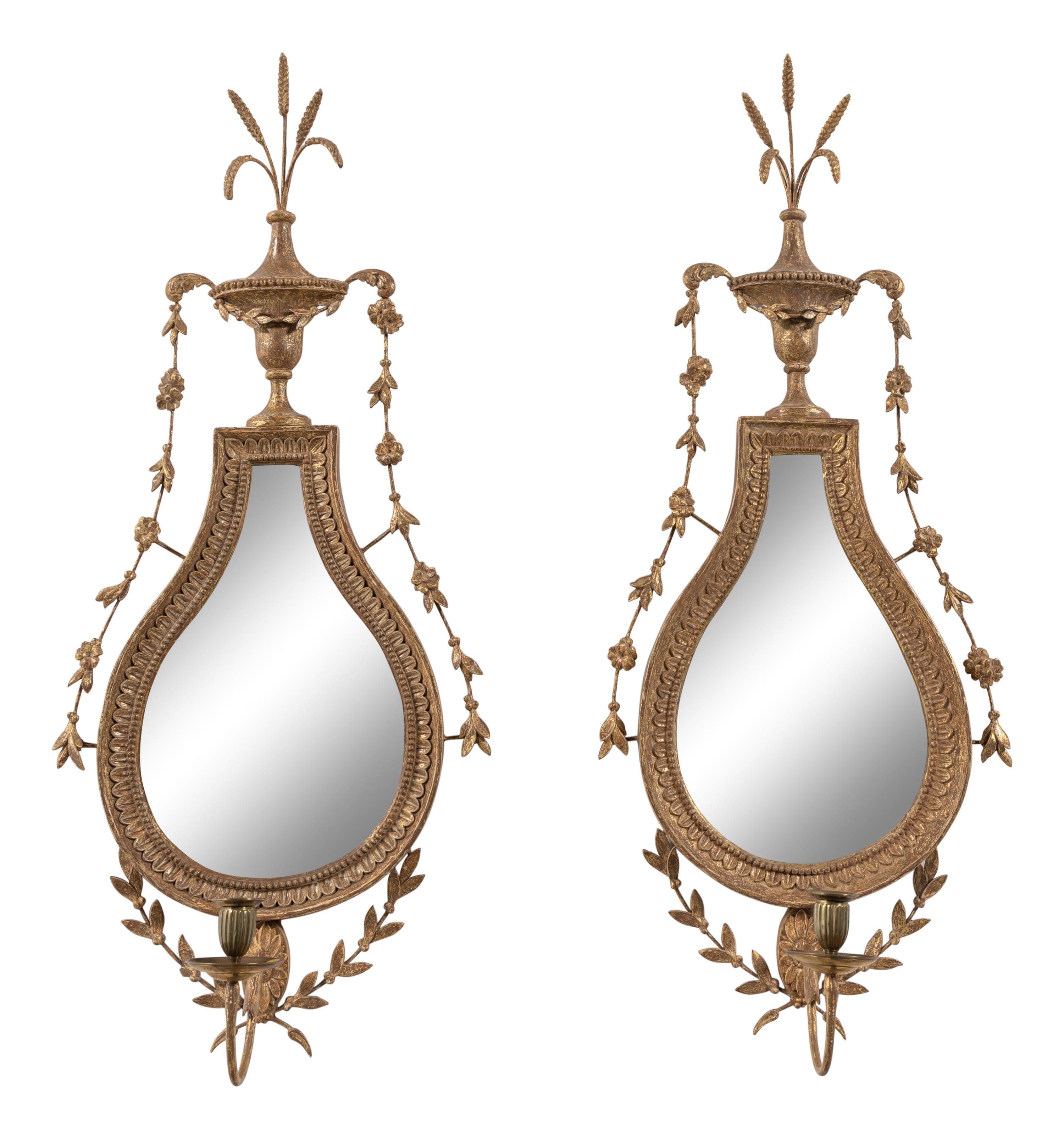 A Pair of George III Giltwood Girandole Mirrors