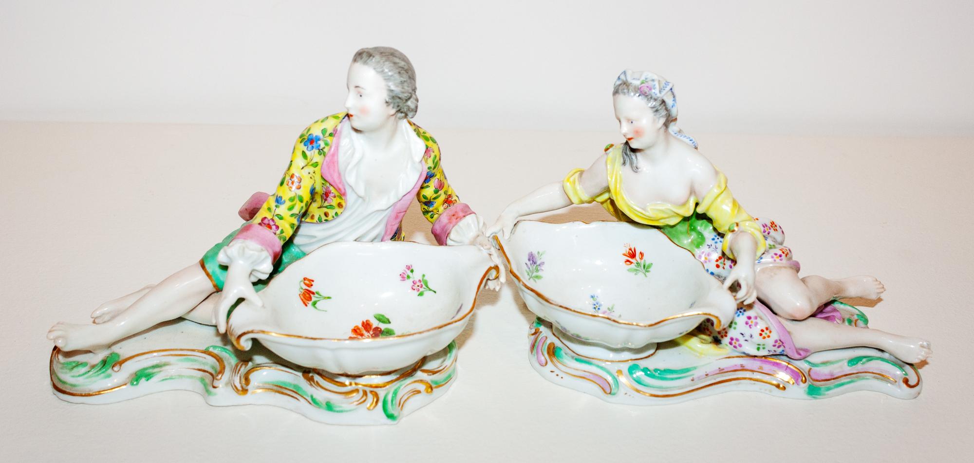 A Pair of Meissen Porcelain Sweetmeat Stands