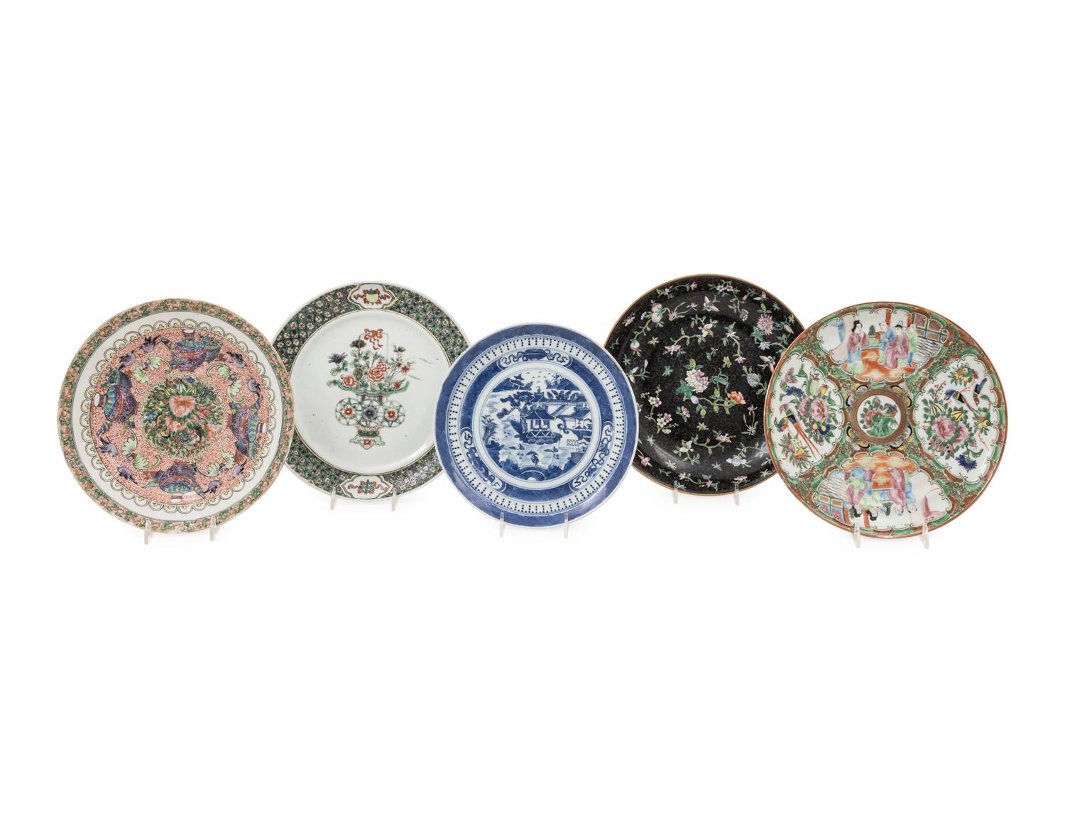 Five Chinese Porcelain Plates