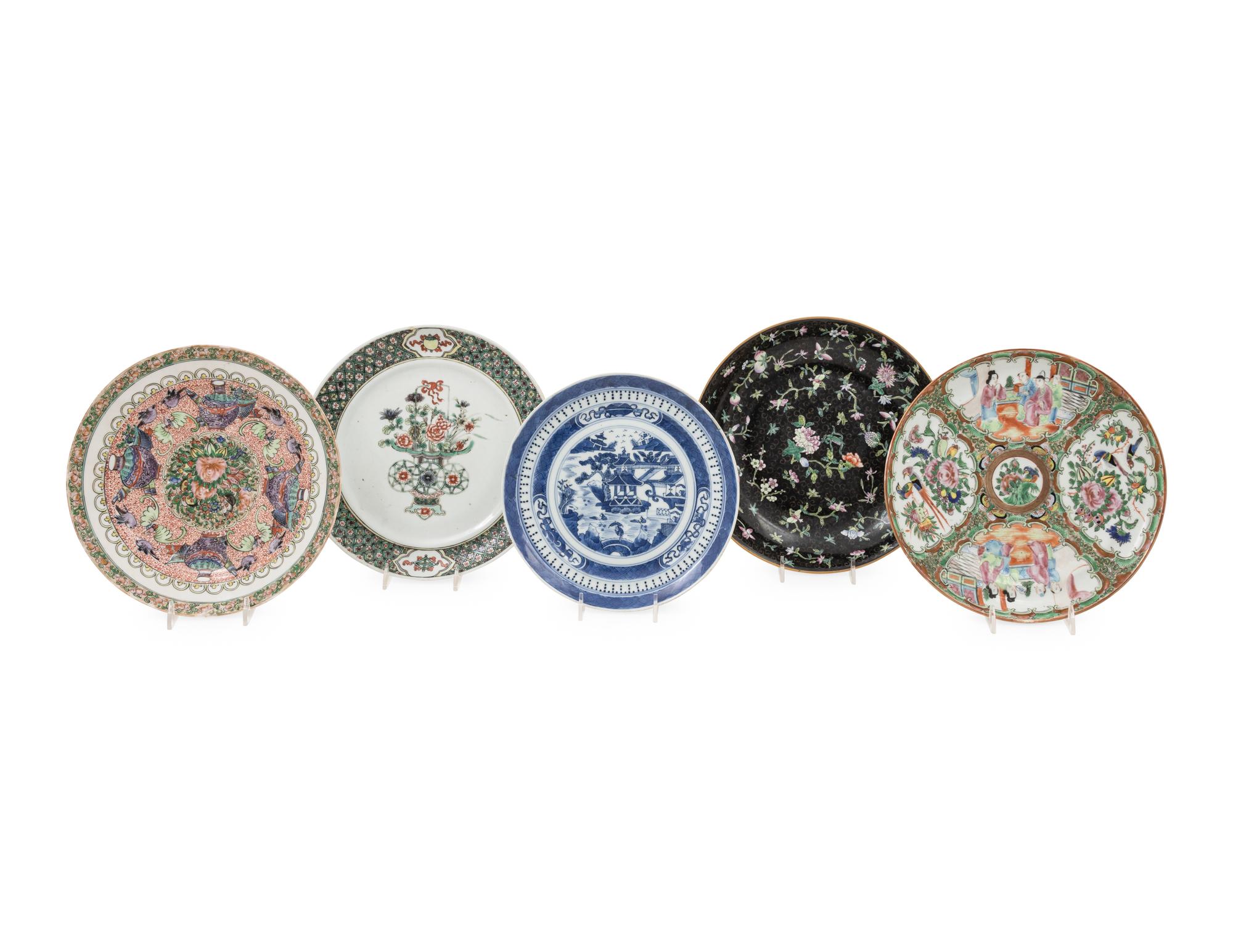 Five Chinese Porcelain Plates