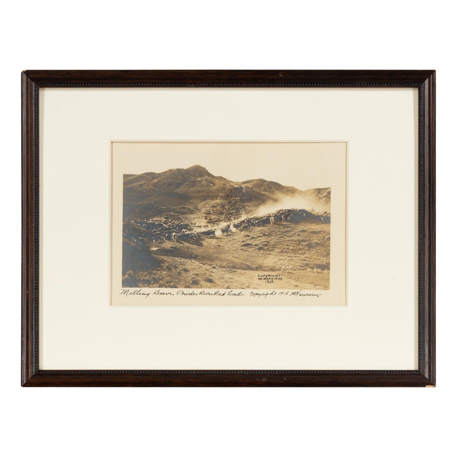[Western Americana]. A group of 6 photographs of ranch scenes, cowboys and Native Americans, incl. images by Kirkland.