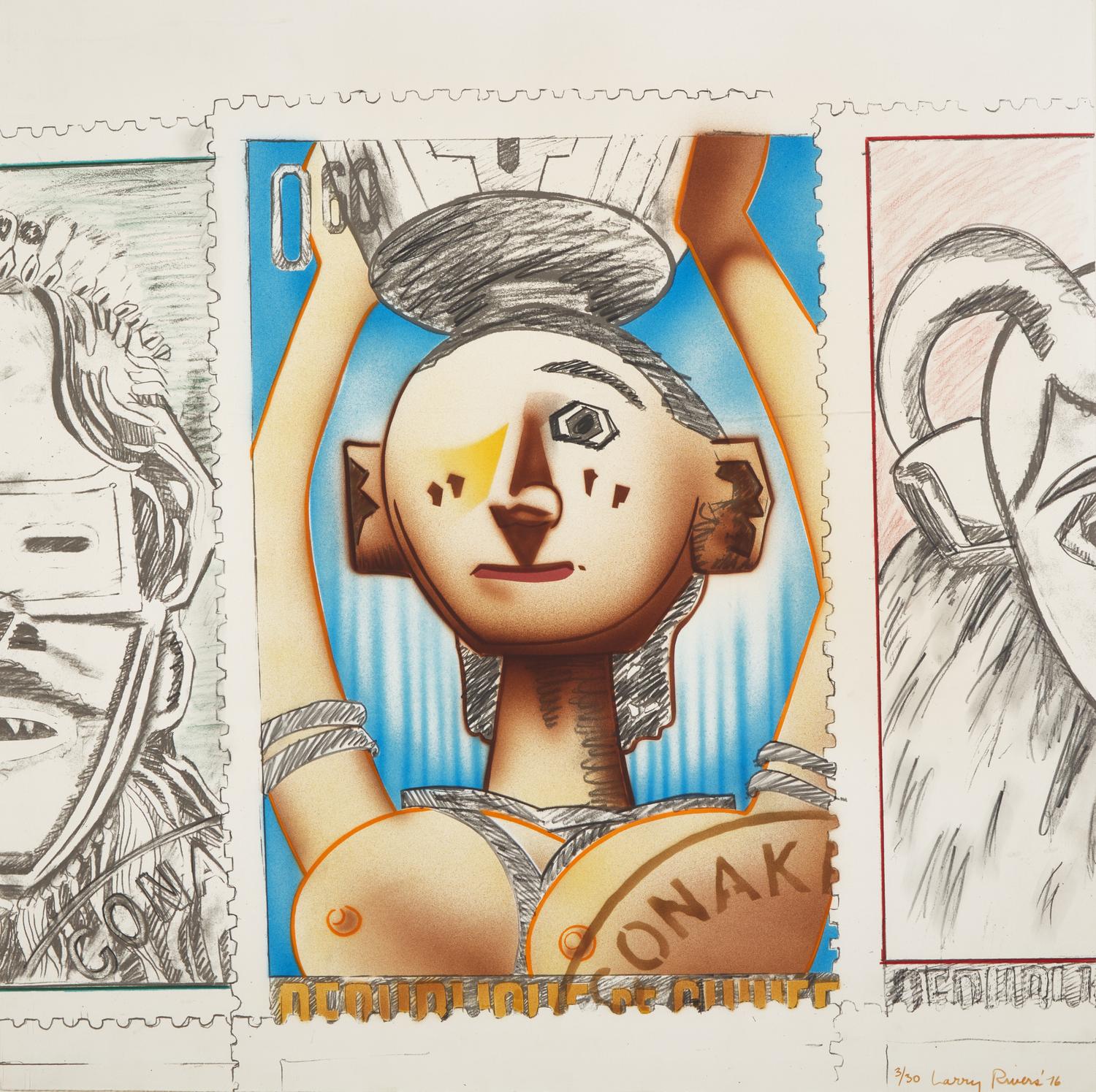 Larry Rivers (American, 1923-2002) — Patriotic Stamps, 1976