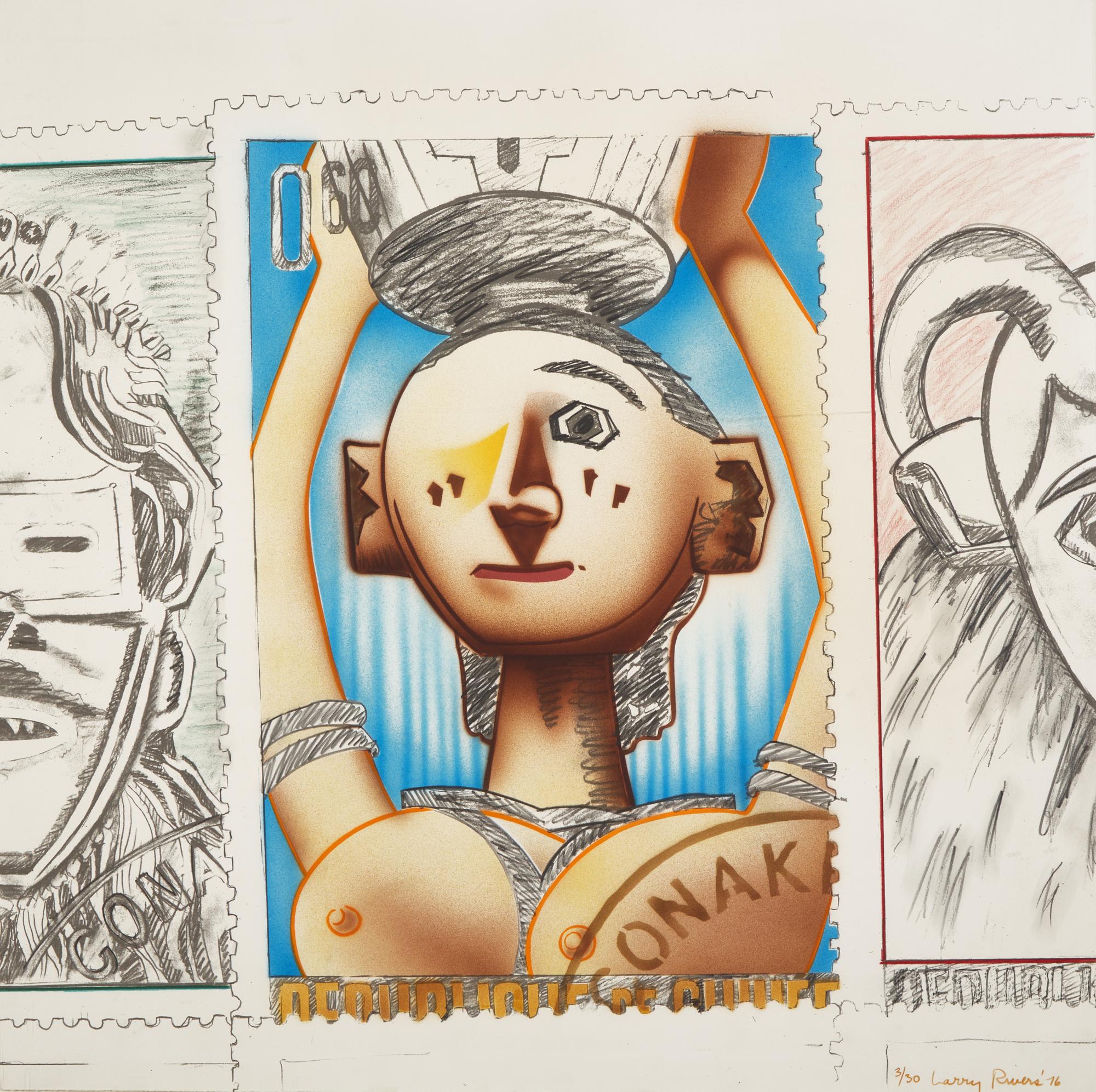 Larry Rivers (American, 1923-2002) — Patriotic Stamps, 1976
