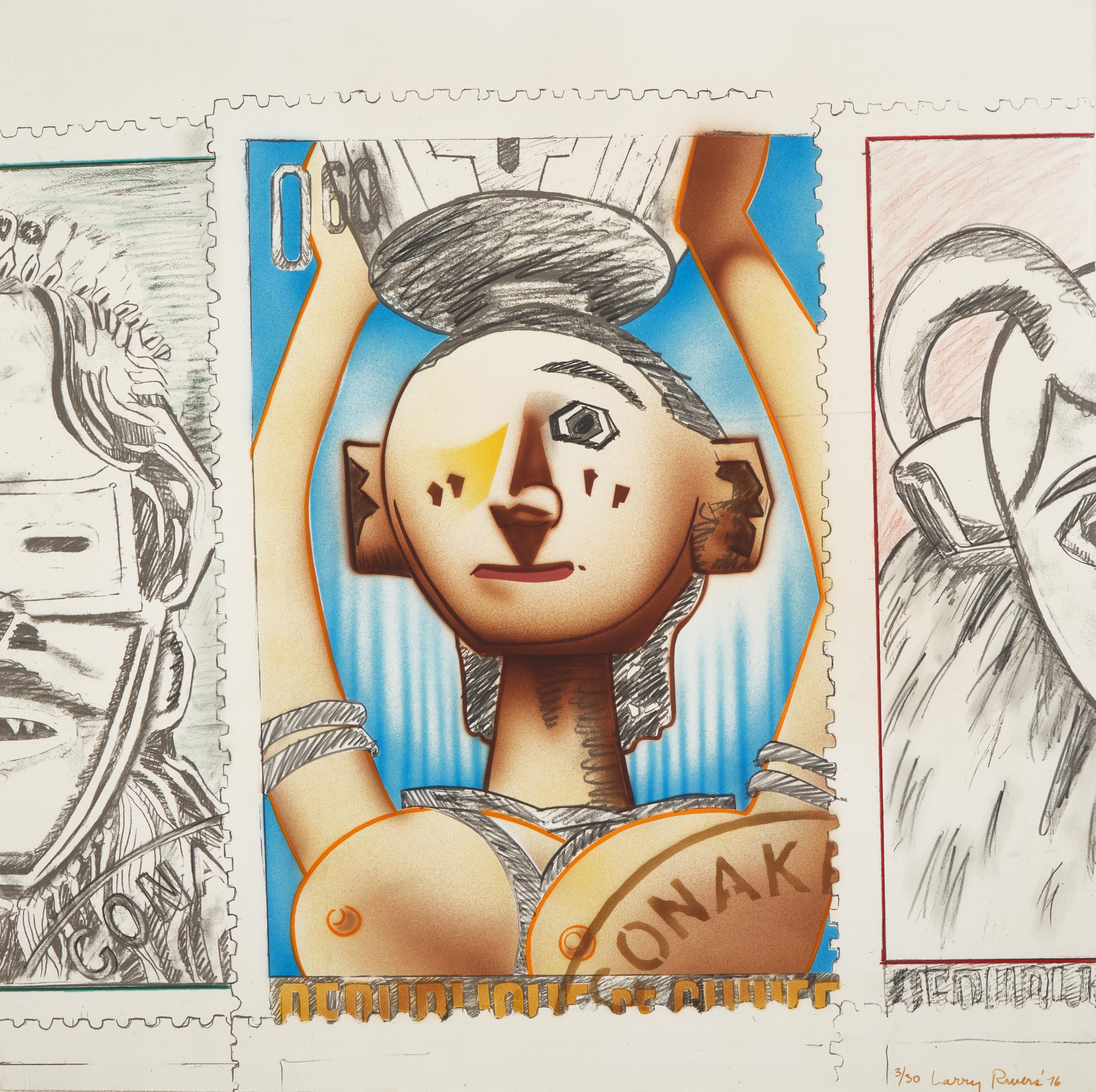 Larry Rivers (American, 1923-2002) — Patriotic Stamps, 1976