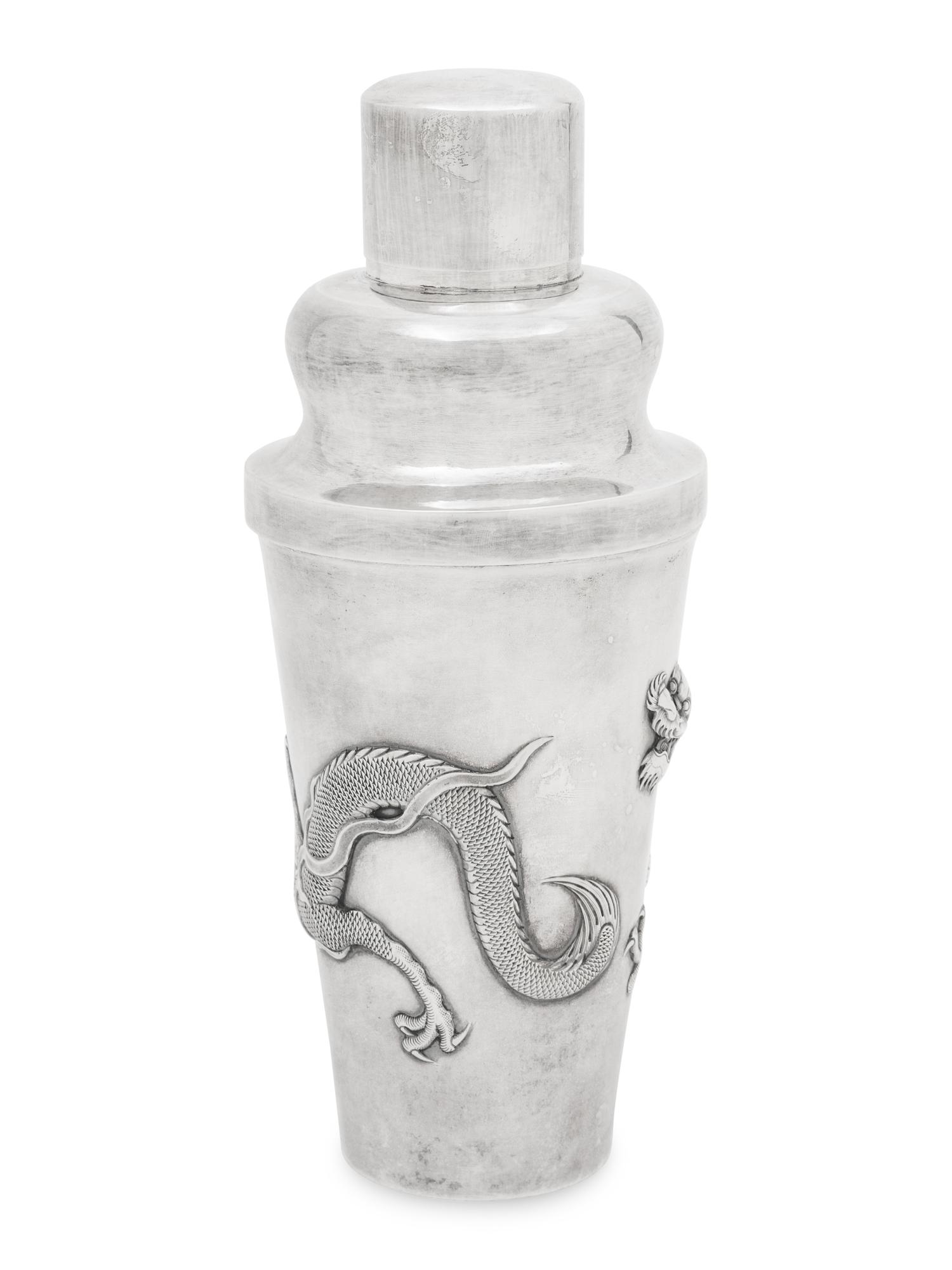 A Chinese Silver 'Dragon' Cocktail Service