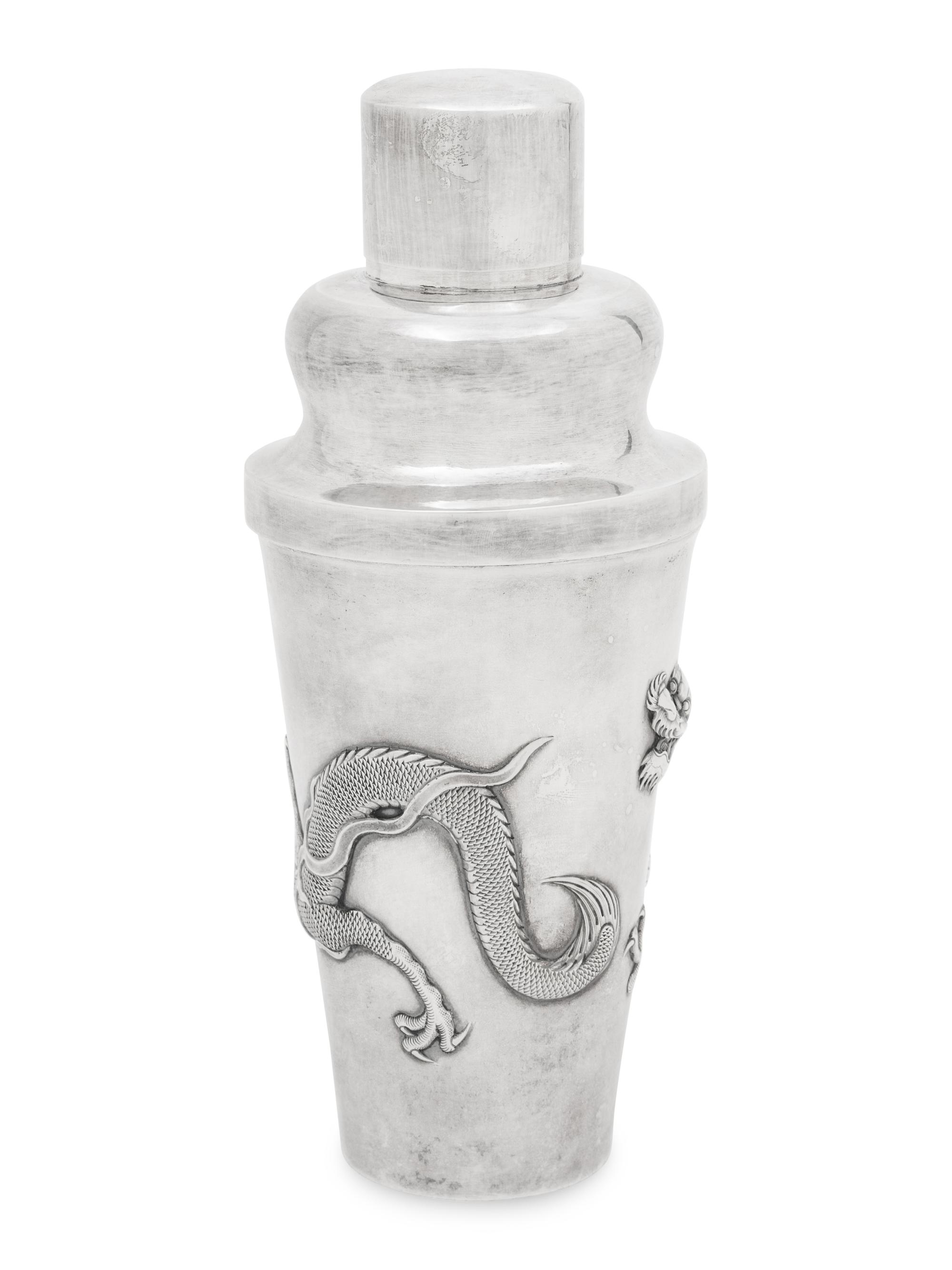 A Chinese Silver 'Dragon' Cocktail Service