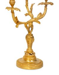 A Pair of Louis XV Style Gilt Bronze Three Light Candelabra — 19TH CENTURY