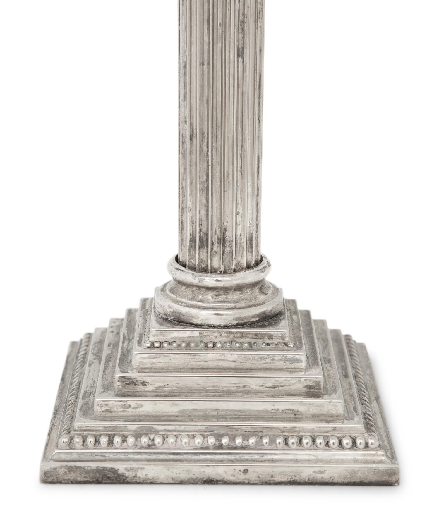 Four American Silver-Plate Candlesticks
