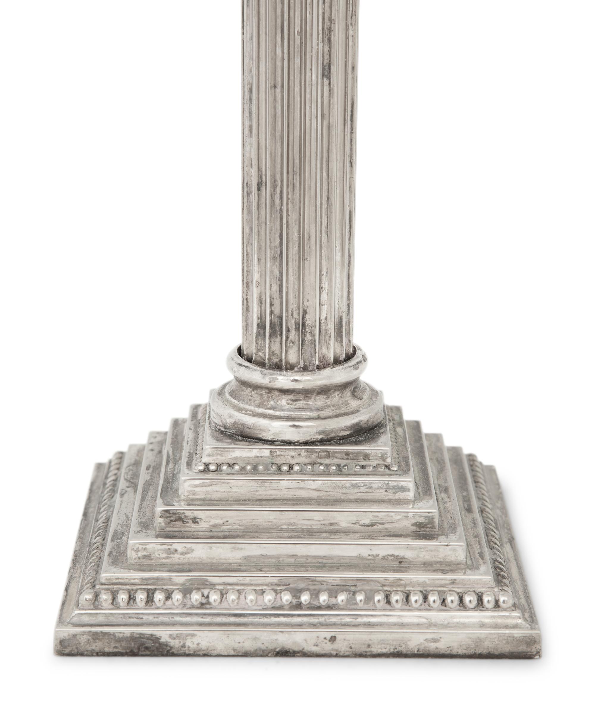 Four American Silver-Plate Candlesticks