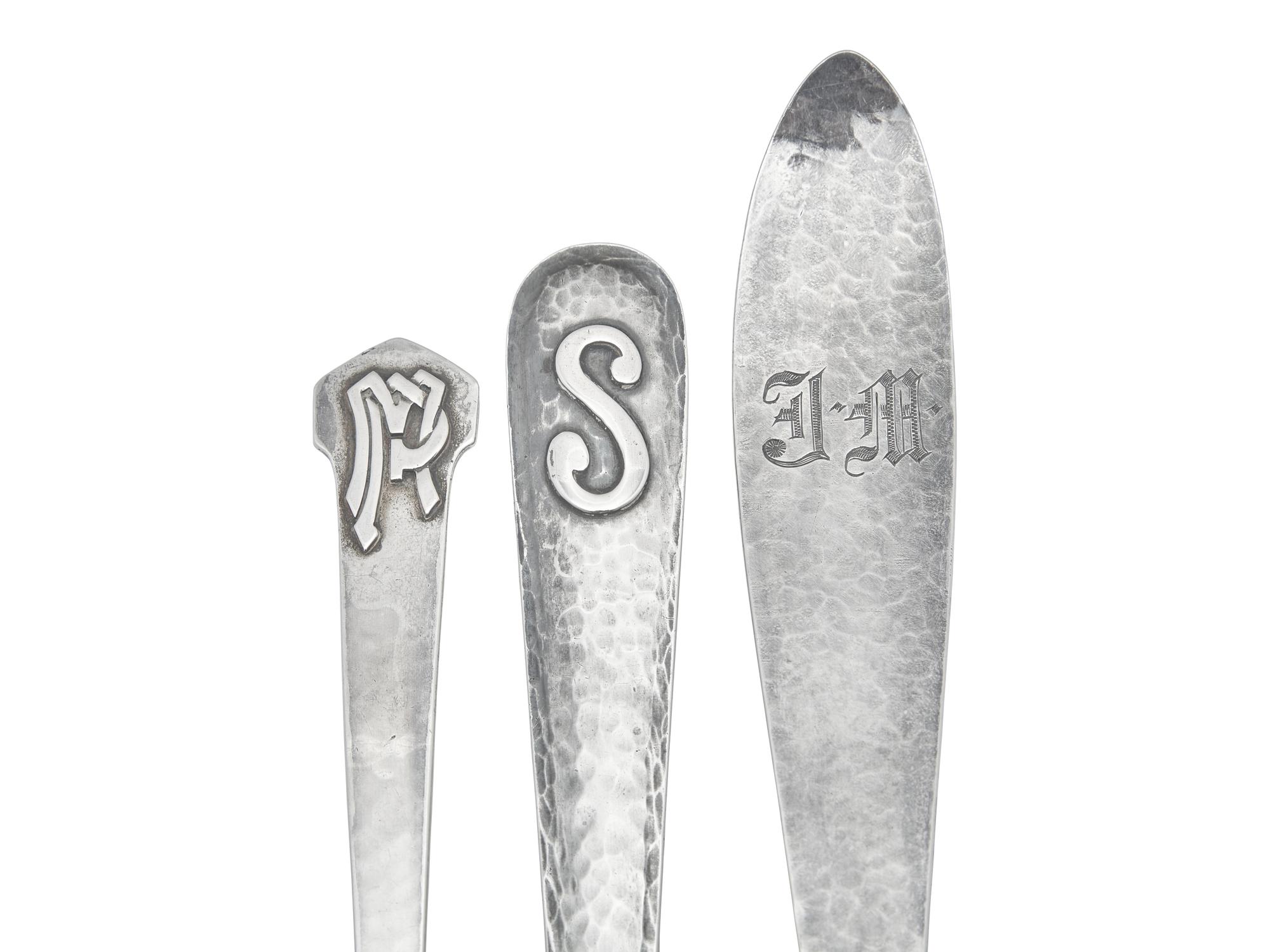 Five Arts & Crafts Silver Serving Utensils