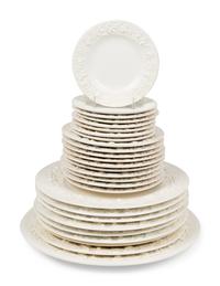 A Wedgwood Embossed Queensware Ceramic Dinner Service