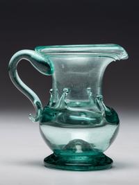 A South Jersey-Type Blown-Glass Cream Pitcher in Aqua