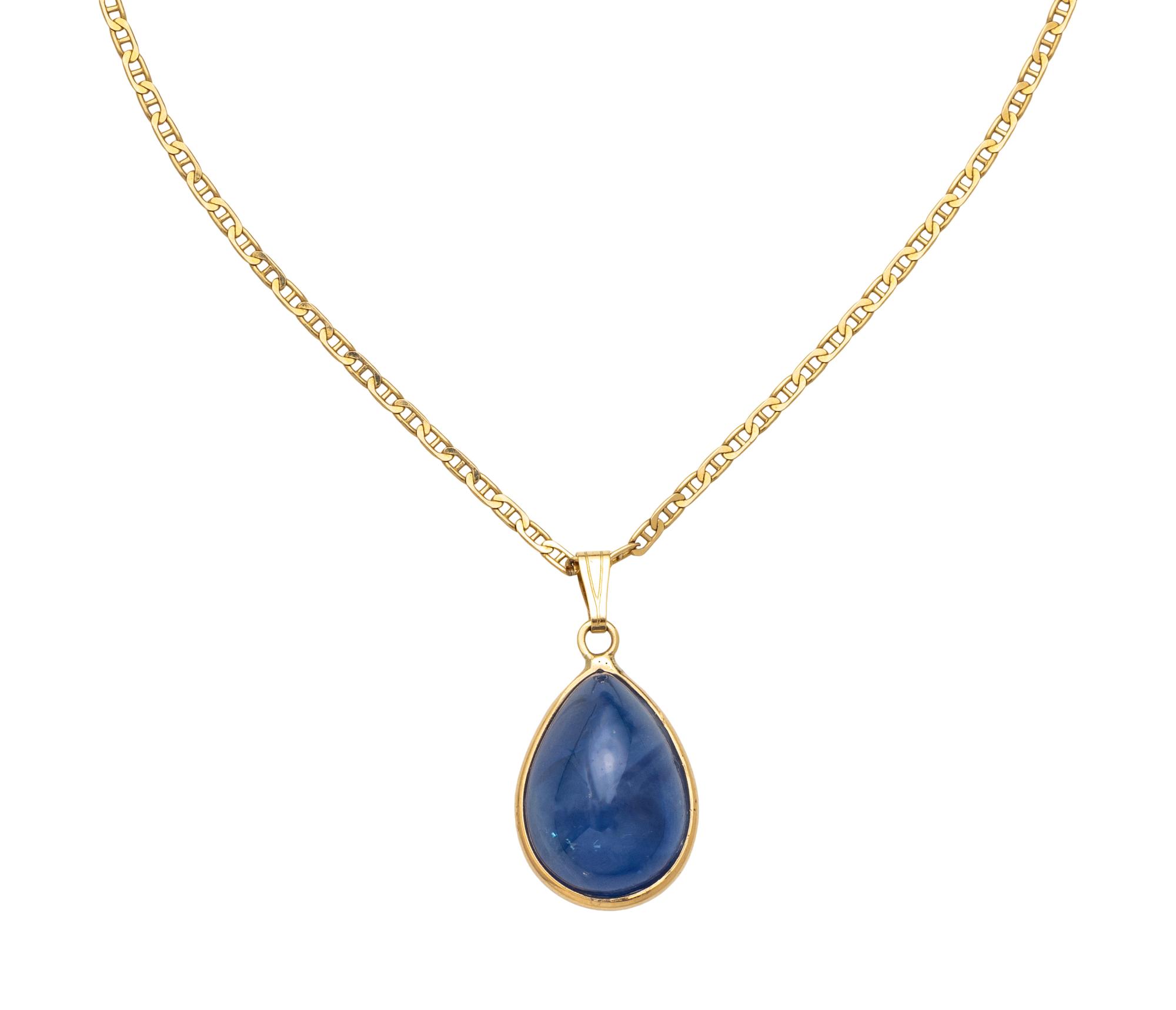 CABOCHON SAPPHIRE PENDANT/NECKLACE