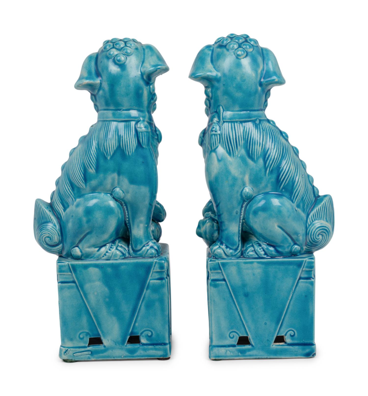 A Pair of Chinese Porcelain Temple Guardian Figures