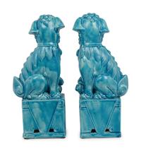 A Pair of Chinese Porcelain Temple Guardian Figures