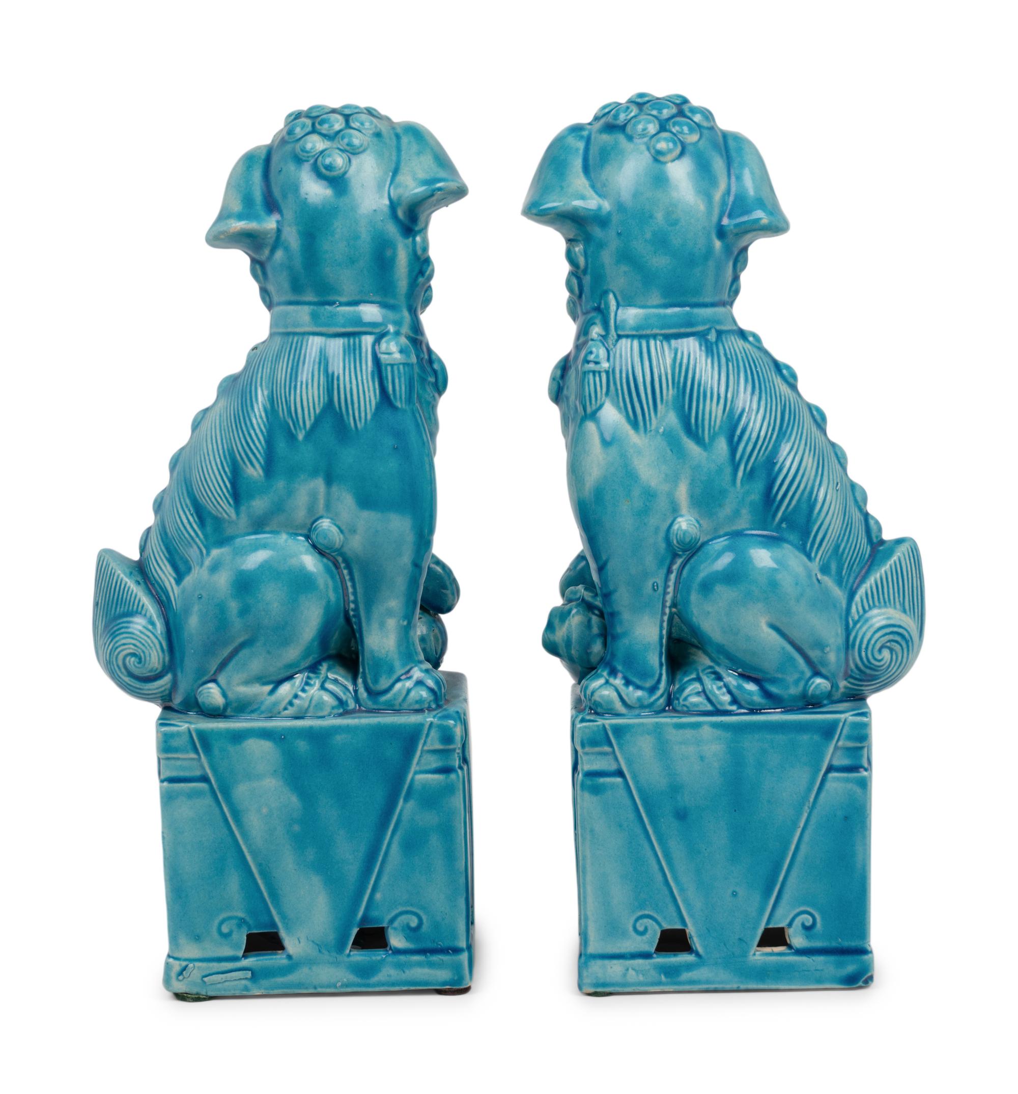 A Pair of Chinese Porcelain Temple Guardian Figures
