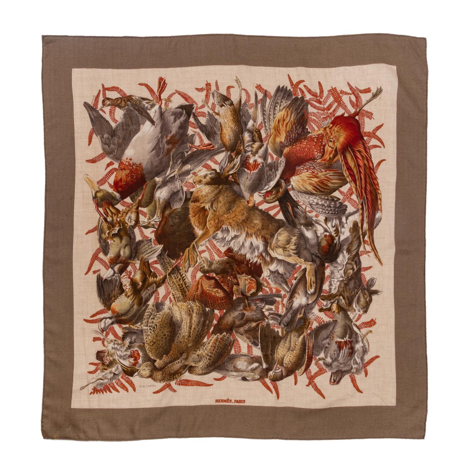 Three 90cm Hermès Scarves: Two Silk/Chiffon, One Cashmere/Silk