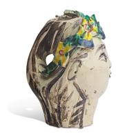 Pablo Picasso (Spanish, 1881-1973) — Tête de Femme Couronnée de Fleurs (Pichet), Unique Ceramic, 1954