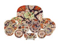 Thirteen English Imari Palette Porcelain Articles