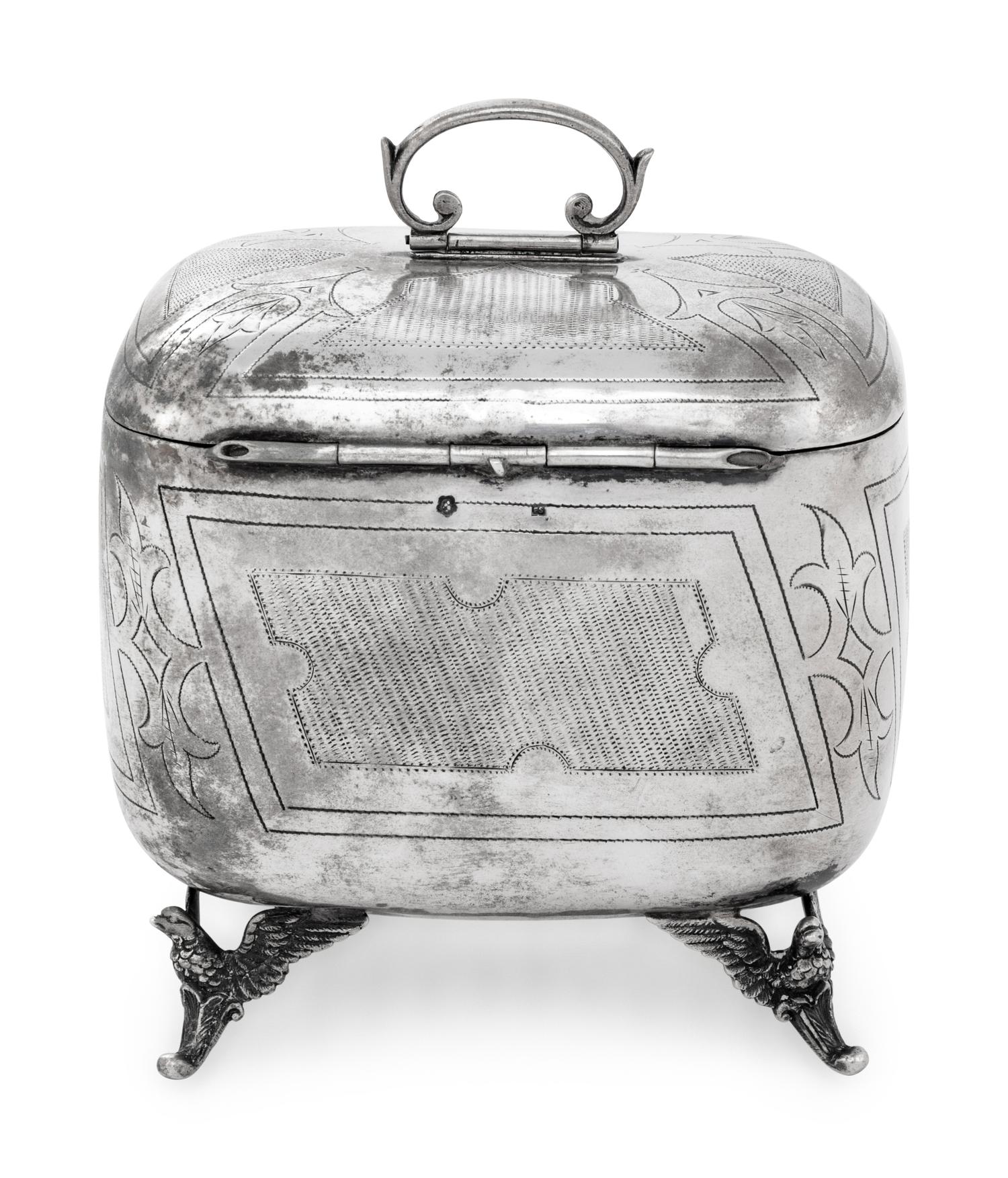 An Austrian Silver Tea Caddy