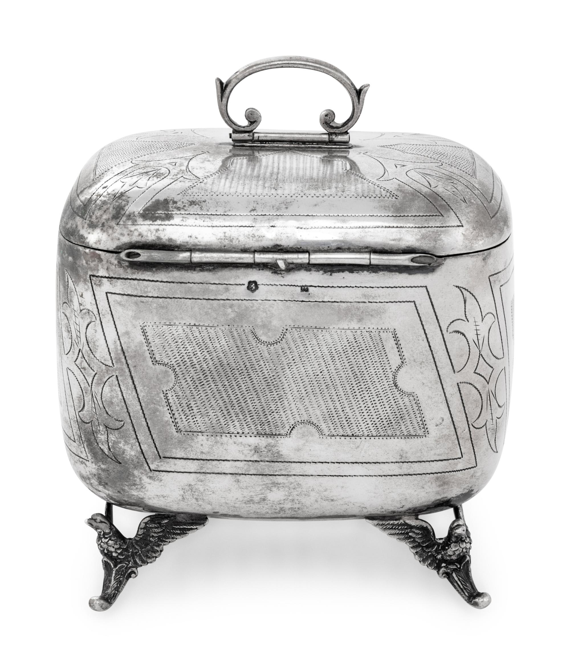 An Austrian Silver Tea Caddy