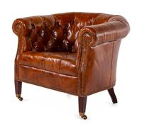 A Tufted Leather-Upholstered Club Chair