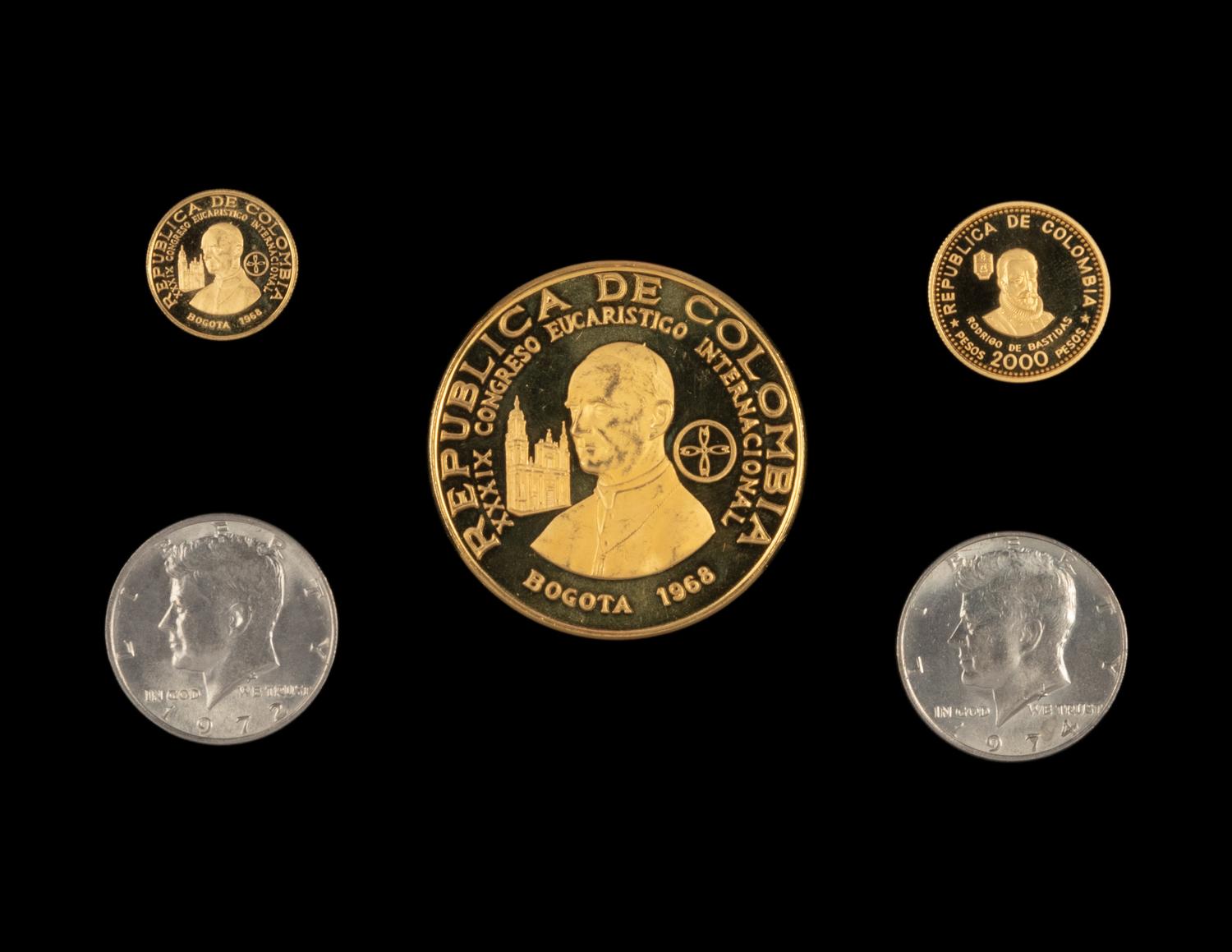 [COLOMBIA] A Set of Three 1968 Proof Coins