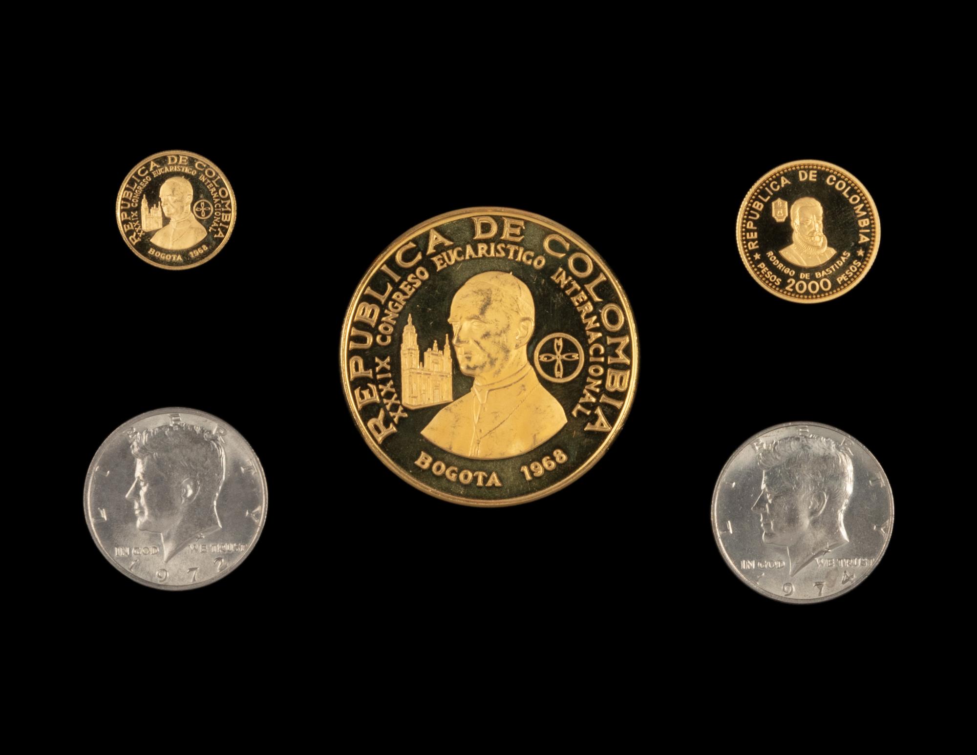 [COLOMBIA] A Set of Three 1968 Proof Coins