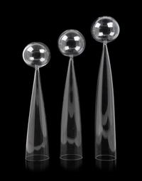 John Selbing, (Swedish, 1908-2001), Orrefors, c. 1954 three Klot over Kon (Ball of Kings), sculptures
