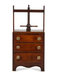 An English Mahogany Book or Linen Press Chest of Drawers