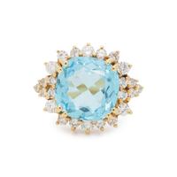 BLUE TOPAZ AND DIAMOND RING