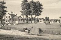 Printed City Views and Farm Scenes of Bloomingdale and Dupage County, Ill. N.p.: N.d. 23 x 21 In. Matted and framed.