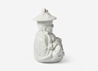 Two Pairs of Chinese Porcelain Figures of Parrots and A Chinese Style White Glazed Porcelain 'Pagoda' Figure