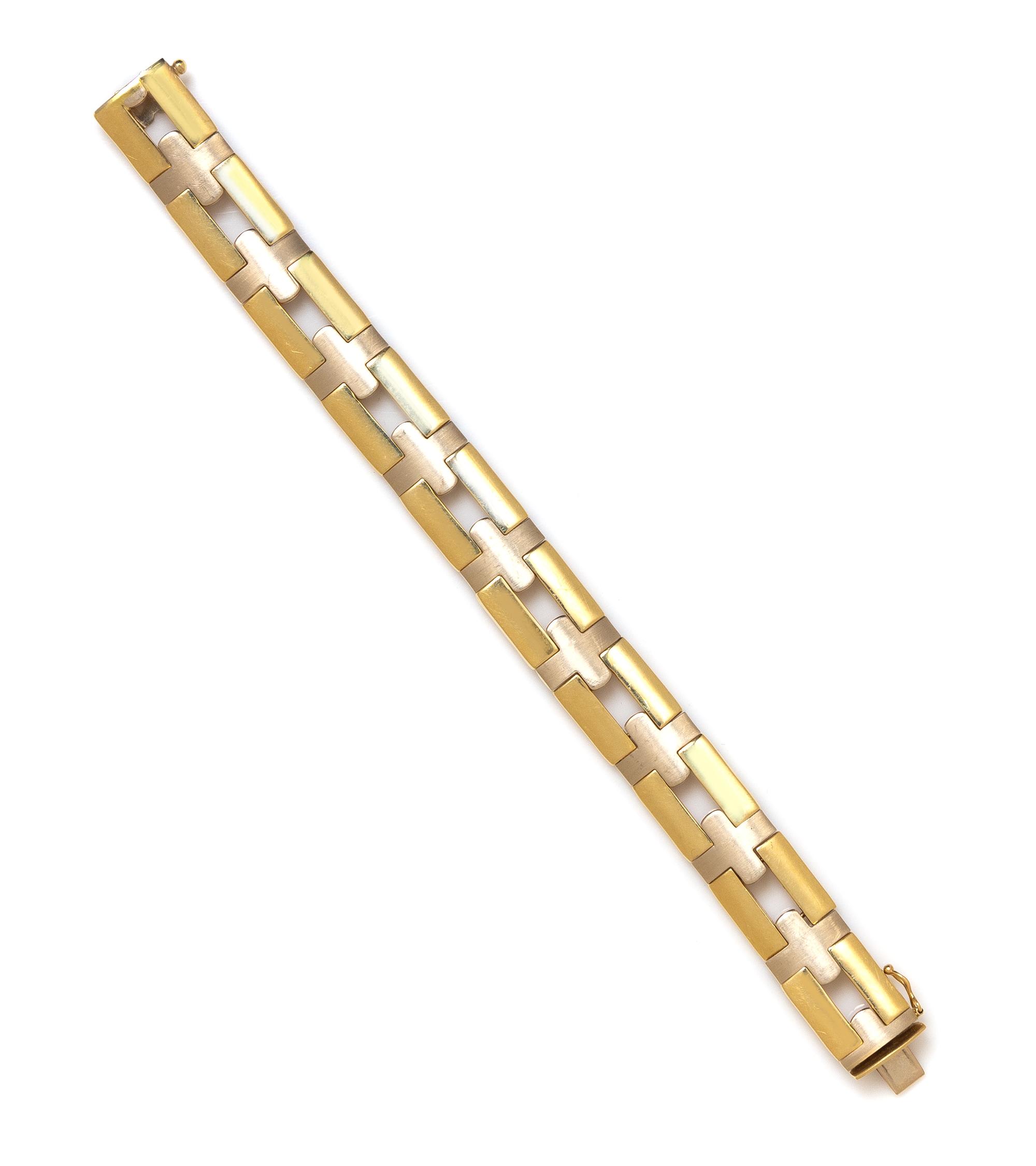 A 14 Karat Bicolor Bracelet, Italian,