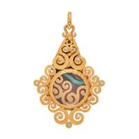 BOULDER OPAL AND DIAMOND MAGNIFYING GLASS PENDANT