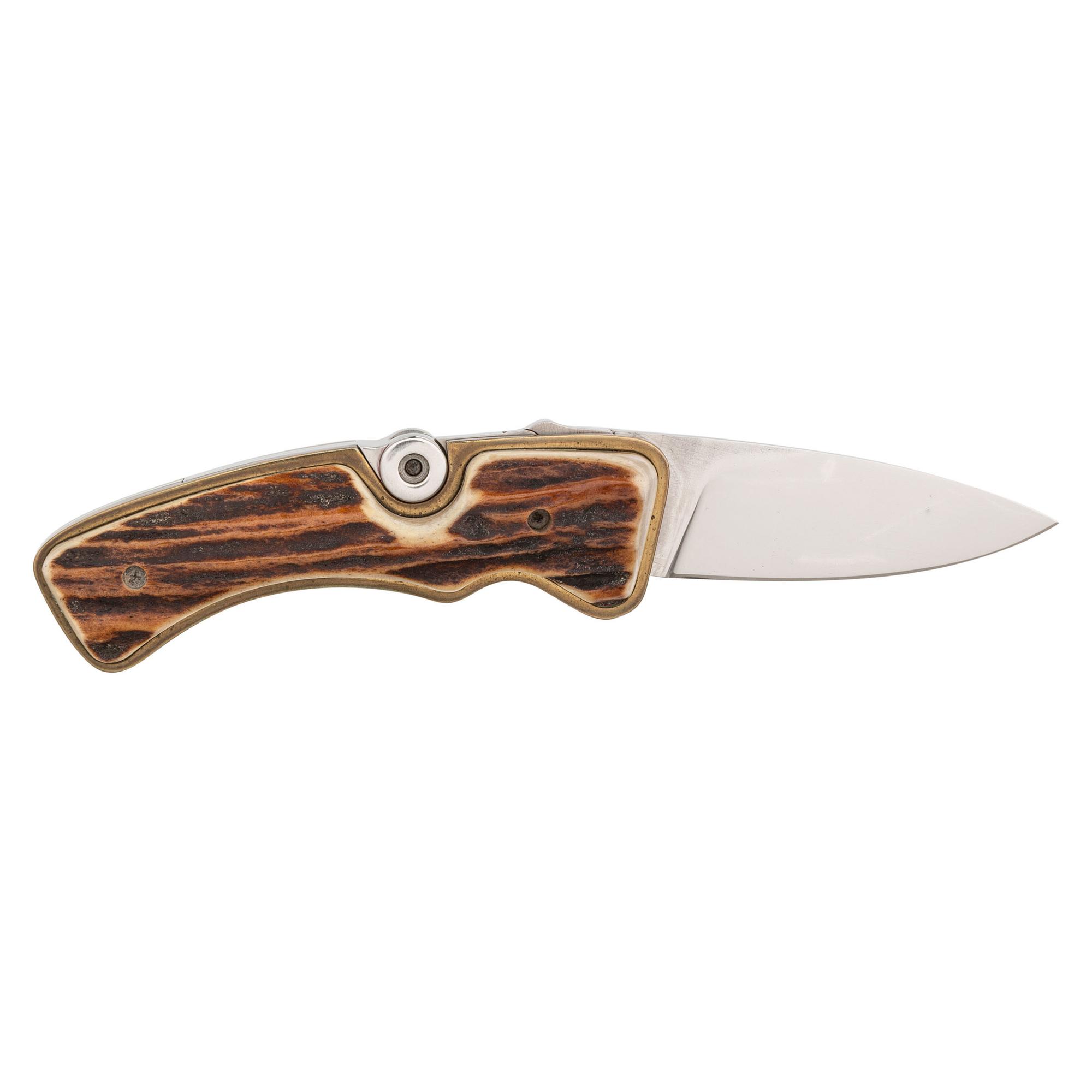 Rare Track Luger Knife with Staghorn Grip Scales