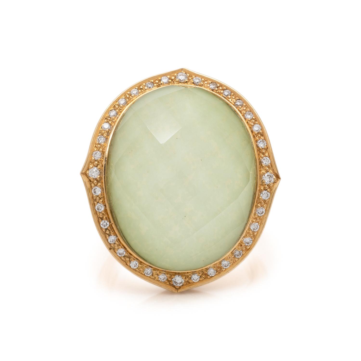 STEPHEN WEBSTER, 'CRYSTAL HAZE' QUARTZ, DIAMOND, AND YELLOW GOLD RING