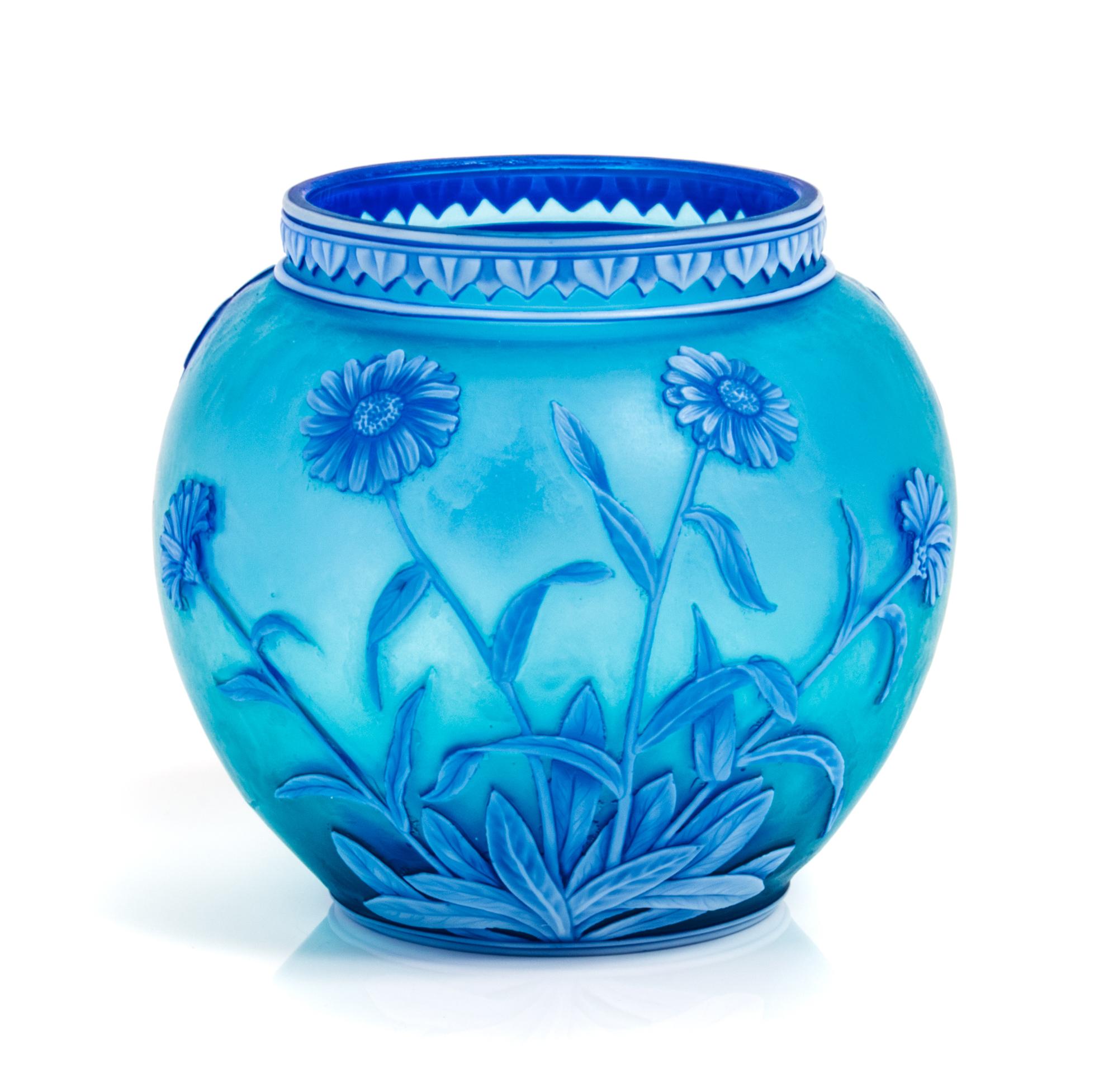 Thomas Webb & Sons, LATE 19TH CENTURY, a cameo glass vase, of ovoid form with floral decoration