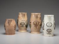 Four Patriotic Creamware Pitchers