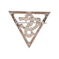 SILVER-TOPPED GOLD AND DIAMOND PENDANT BROOCH